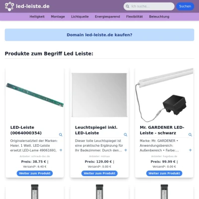Screenshot led-leiste.de