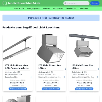 Screenshot led-licht-leuchten24.de