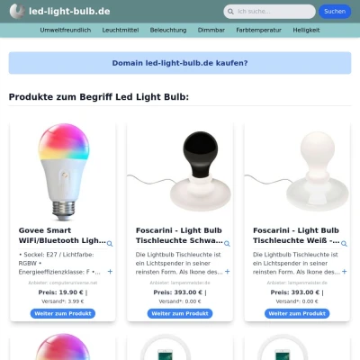 Screenshot led-light-bulb.de