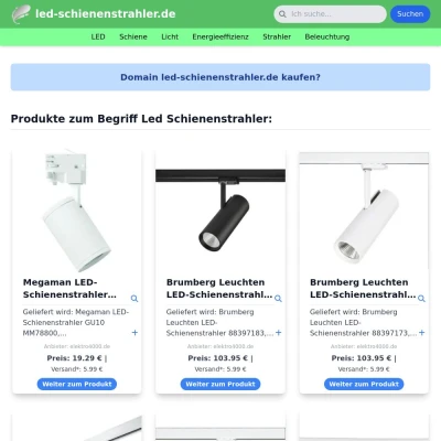 Screenshot led-schienenstrahler.de