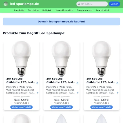 Screenshot led-sparlampe.de