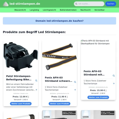 Screenshot led-stirnlampen.de