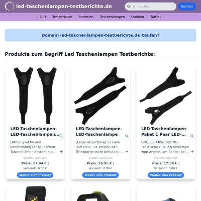 Screenshot led-taschenlampen-testberichte.de