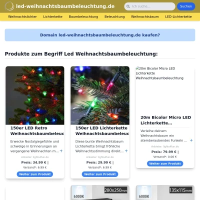 Screenshot led-weihnachtsbaumbeleuchtung.de