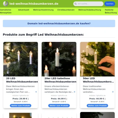 Screenshot led-weihnachtsbaumkerzen.de
