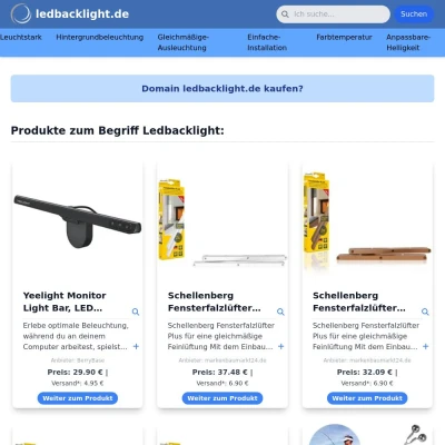 Screenshot ledbacklight.de