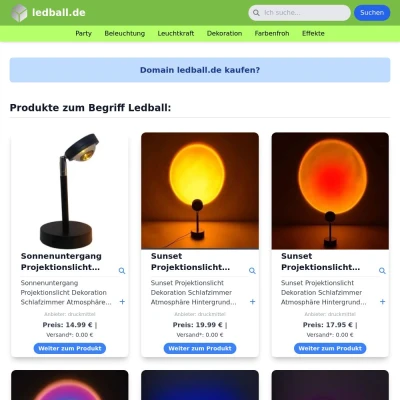 Screenshot ledball.de