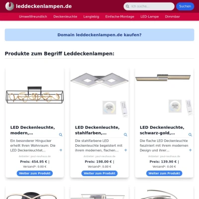 Screenshot leddeckenlampen.de