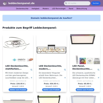 Screenshot leddeckenpanel.de