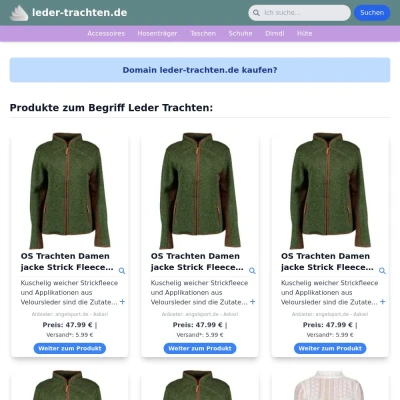 Screenshot leder-trachten.de