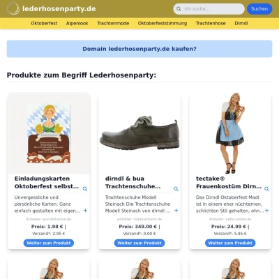 Screenshot lederhosenparty.de