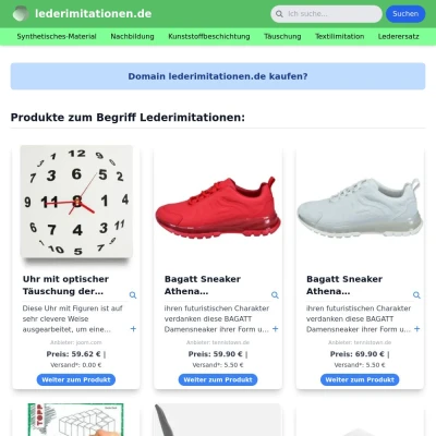 Screenshot lederimitationen.de