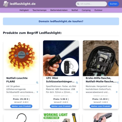 Screenshot ledflashlight.de