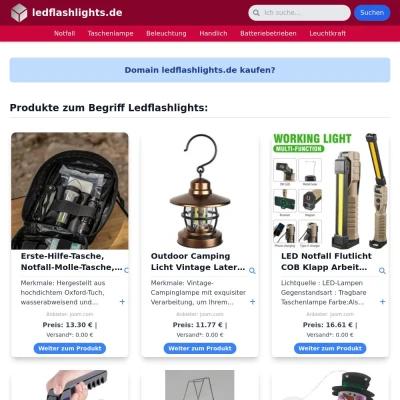 Screenshot ledflashlights.de