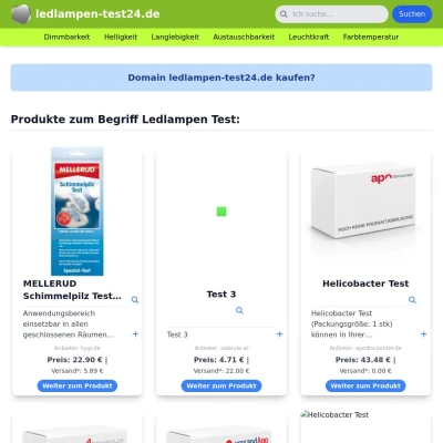 Screenshot ledlampen-test24.de