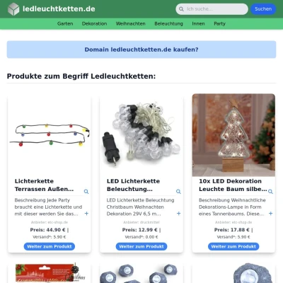 Screenshot ledleuchtketten.de