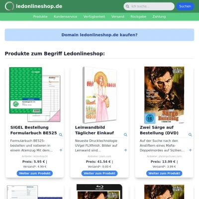 Screenshot ledonlineshop.de