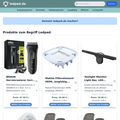 Screenshot ledpad.de