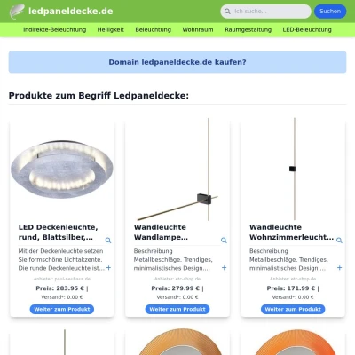 Screenshot ledpaneldecke.de