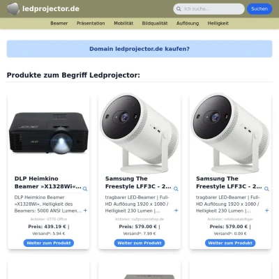 Screenshot ledprojector.de