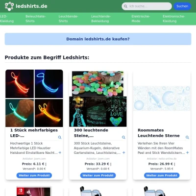 Screenshot ledshirts.de