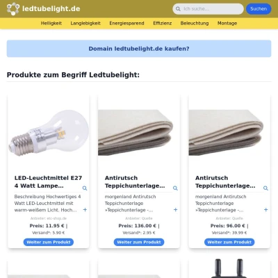 Screenshot ledtubelight.de