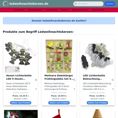 Screenshot ledweihnachtskerzen.de