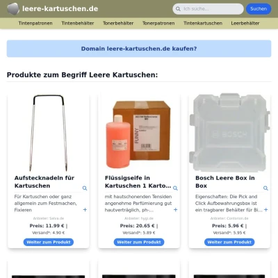 Screenshot leere-kartuschen.de