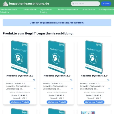 Screenshot legasthenieausbildung.de