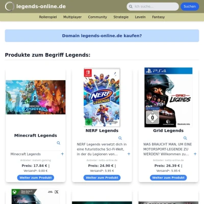 Screenshot legends-online.de