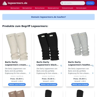 Screenshot legwarmers.de