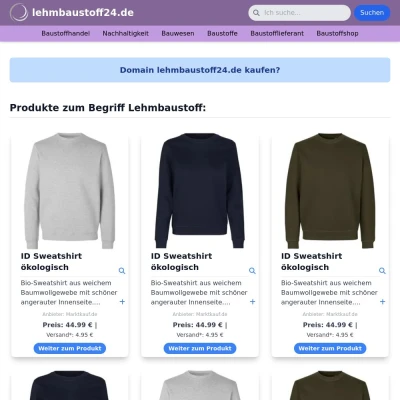 Screenshot lehmbaustoff24.de