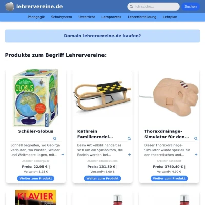 Screenshot lehrervereine.de