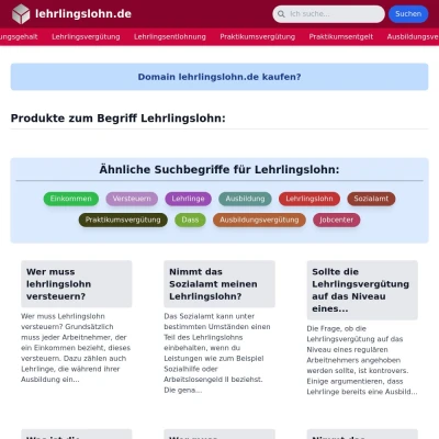 Screenshot lehrlingslohn.de