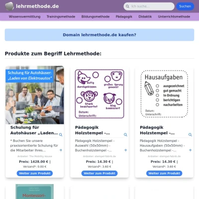 Screenshot lehrmethode.de