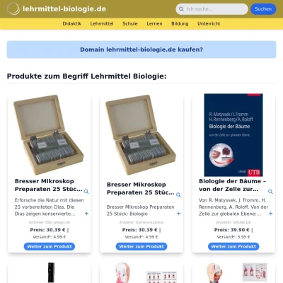 Screenshot lehrmittel-biologie.de