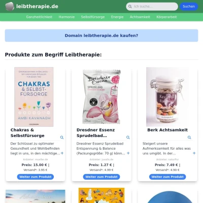 Screenshot leibtherapie.de