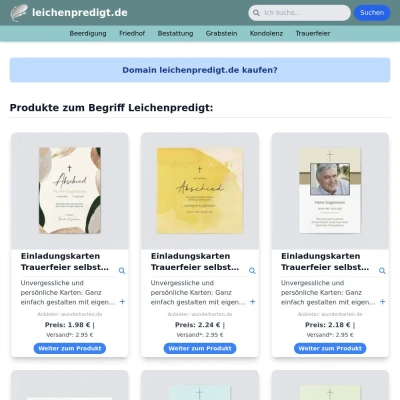 Screenshot leichenpredigt.de