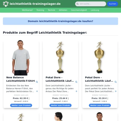 Screenshot leichtathletik-trainingslager.de