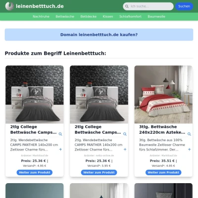 Screenshot leinenbetttuch.de