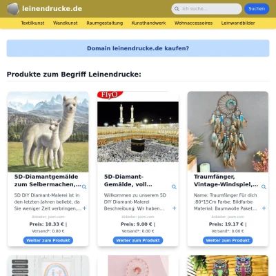 Screenshot leinendrucke.de