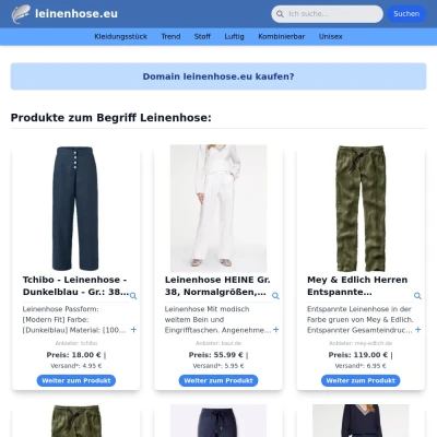 Screenshot leinenhose.eu