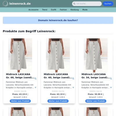 Screenshot leinenrock.de