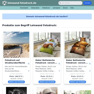 Screenshot leinwand-fotodruck.de