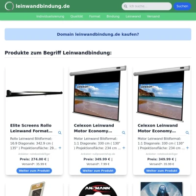 Screenshot leinwandbindung.de