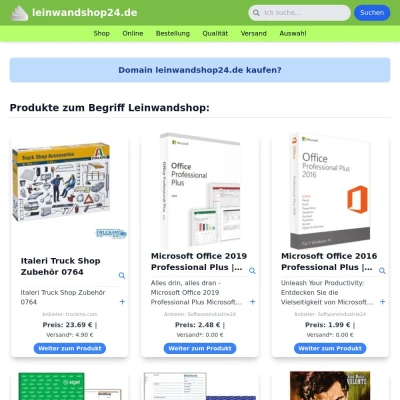 Screenshot leinwandshop24.de