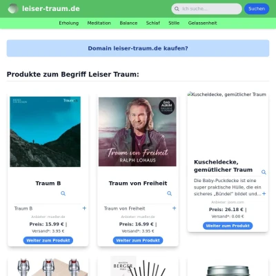 Screenshot leiser-traum.de