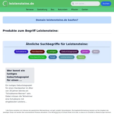 Screenshot leistensteine.de