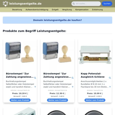 Screenshot leistungsentgelte.de