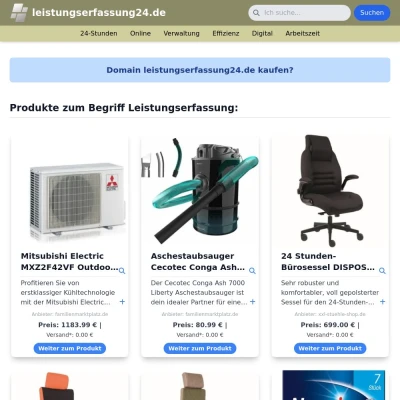 Screenshot leistungserfassung24.de